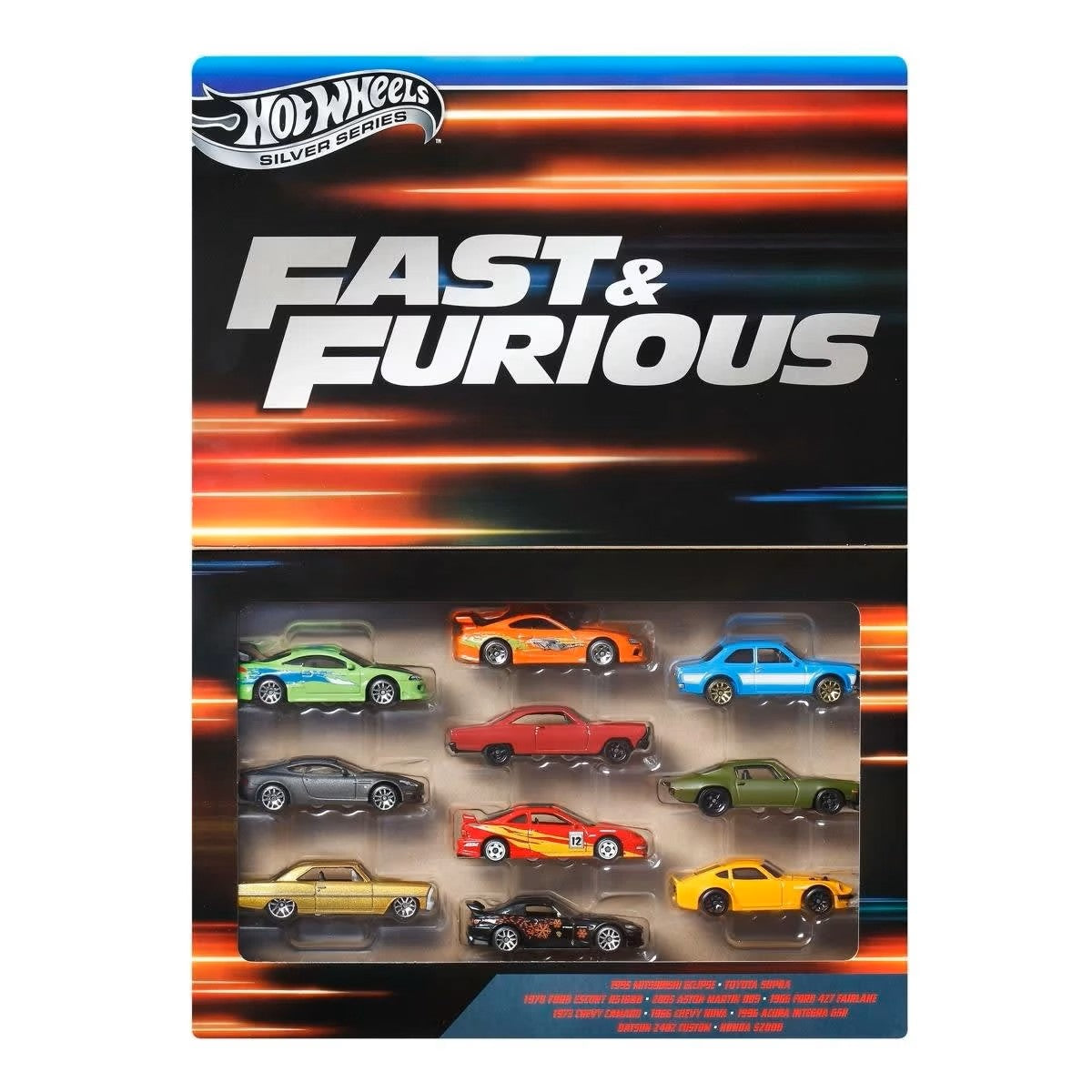Hot Wheels Fast & Furious Toyota Supra Silver Series 10-Pack