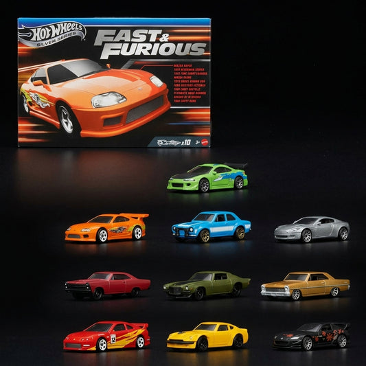 Hot Wheels Fast & Furious Toyota Supra Silver Series 10-Pack